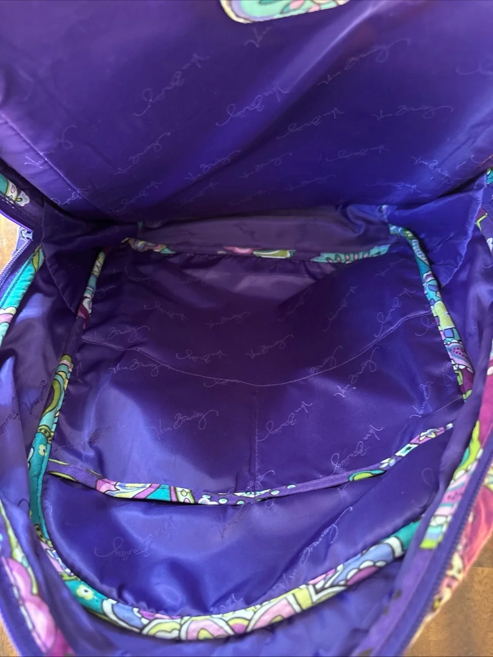 Vera Bradley Convertible Backpack Tote Bag Heather Purple Paisley Floral Retired